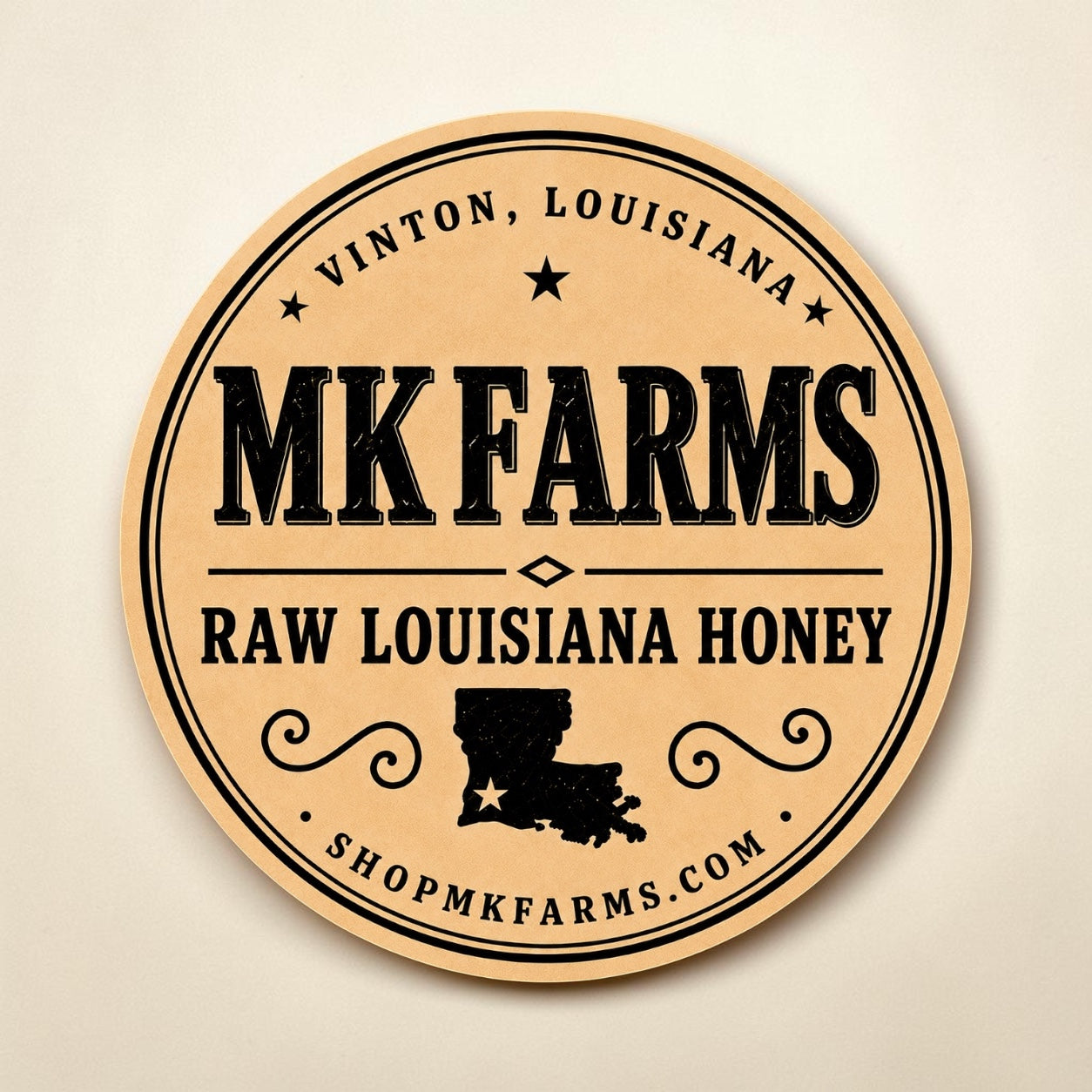 MK Farms Round Die-Cut Vinyl Sticker